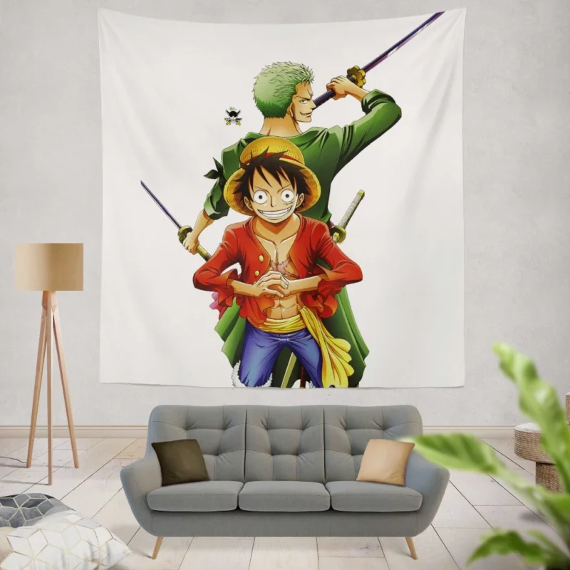 Zoro and Luffy Pirate Duo Anime Wall Tapestry